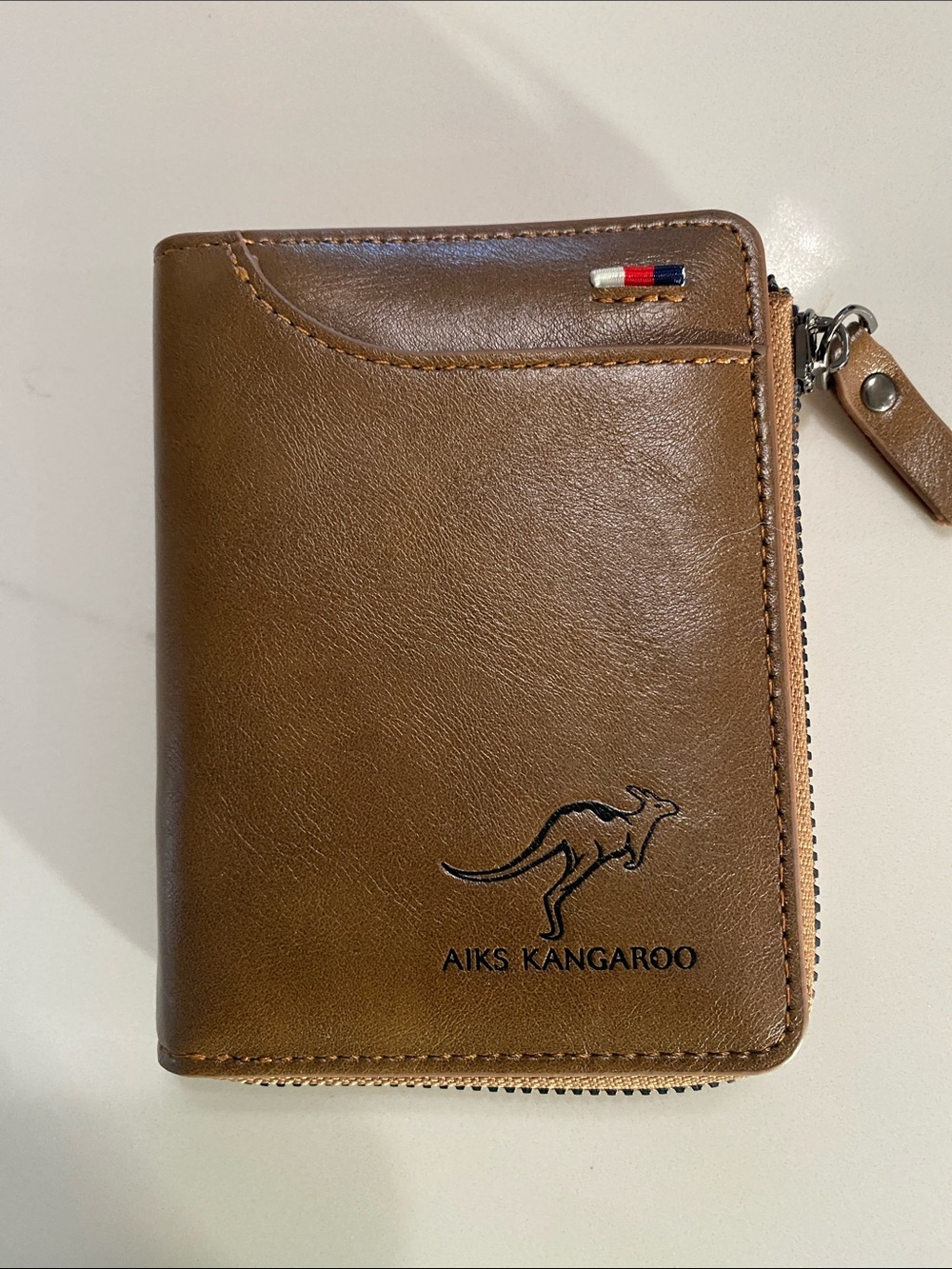 AIKS KANGAROO Brown Zip Wallet for Men